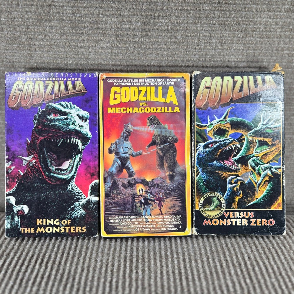 Godzilla VHS Lot 3 King of the Monsters‎ Mechagodzilla Monster Zero Sci-Fi Movie